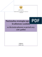 Nacionalna Strategija Upravljanja Kvalitetom Vazduha Sa Akcionim Planom