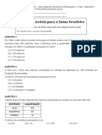 Simulado ANA 3o Ano Matemática Espécies Ameaçadas