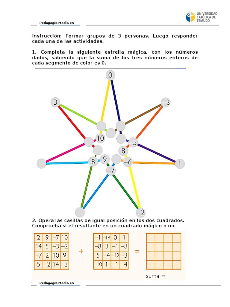 Juegos Numeros Enteros Pdf Matemática Elemental Objetos Matemáticos