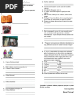 Avaliação de História - Cultura e Tempo