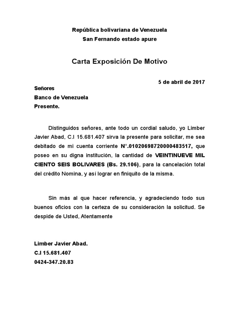 Como Hacer Una Carta Exposición De Motivos  Fácil de Hacer