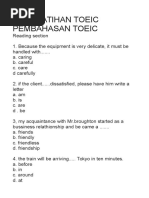 Soal Latihan Toeic Pembahasan Toeic