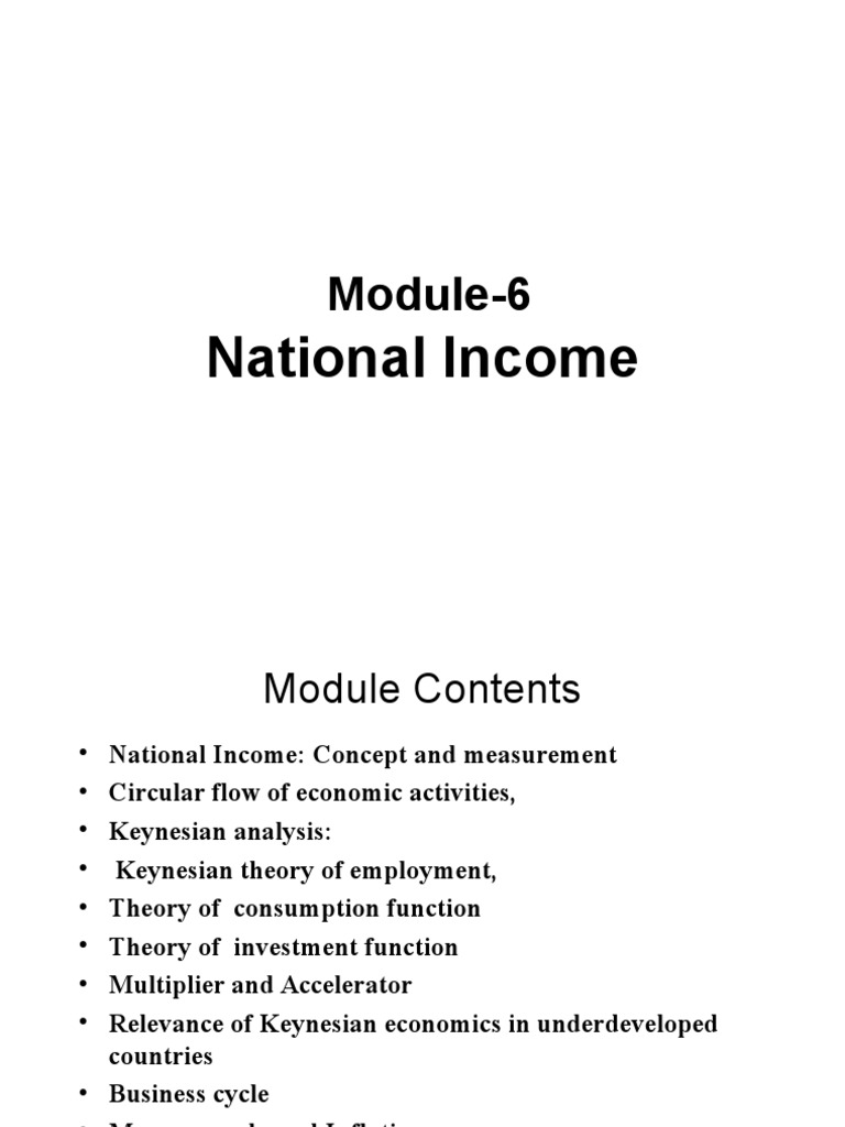 EFM Module6 - National Income | PDF | Measures Of National Income And ...