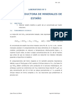 Fusión reductora de minerales de estaño