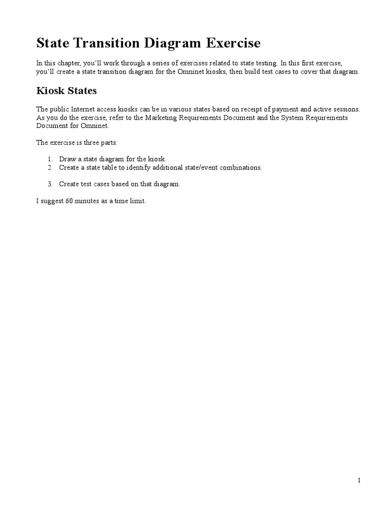 State Transition Diagram Exercise | PDF | Command Line Interface ...