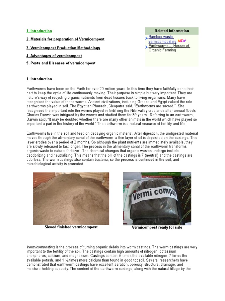 vermiculture project literature review