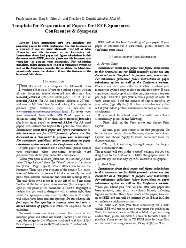 Template For Preparation of Papers For IEEE Sponsored Conferences ...
