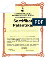 Sertifikat Pelantikan Penggalang