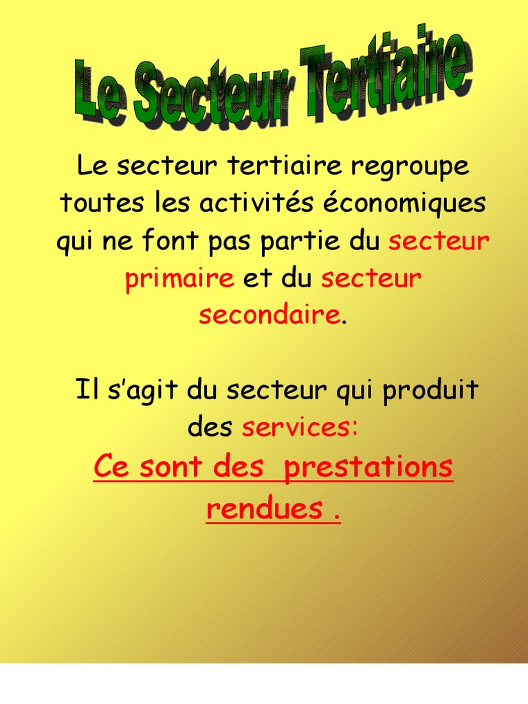 Le Secteur Tertiaire Au Maroc