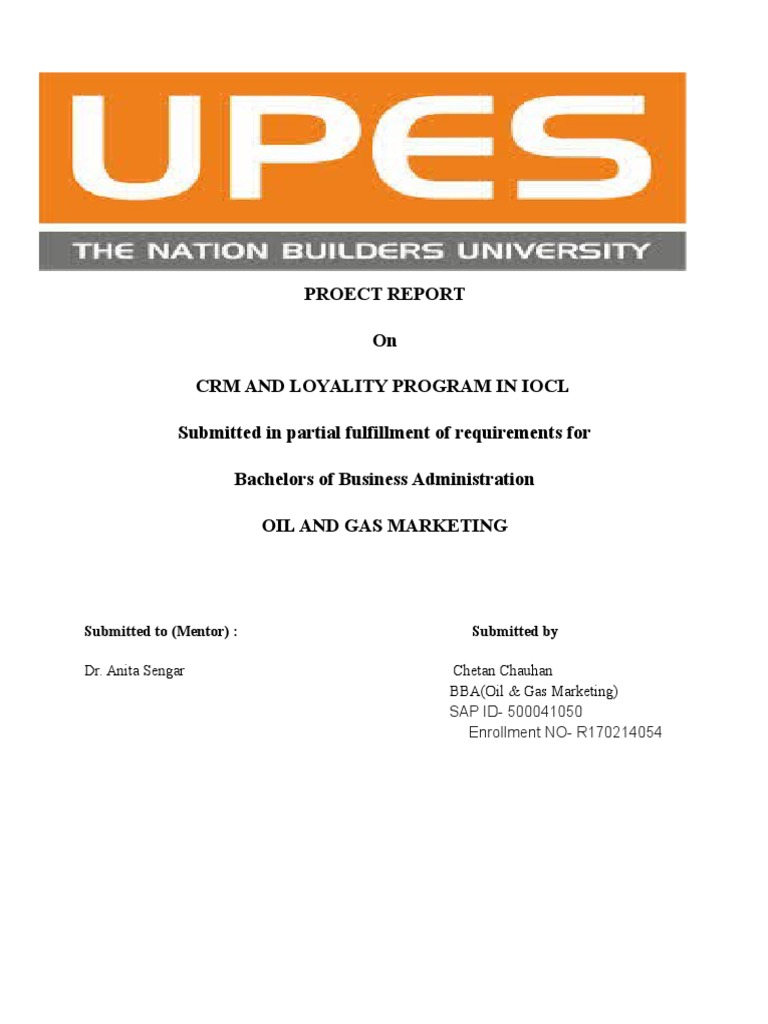 CRM and Loyalty Program in IOCL | PDF | Customer Relationship ...