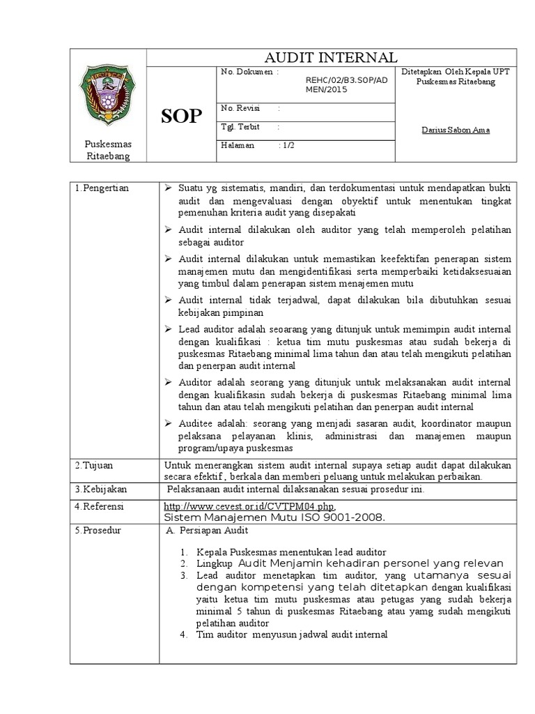 293998947 2 Sop Audit Internal