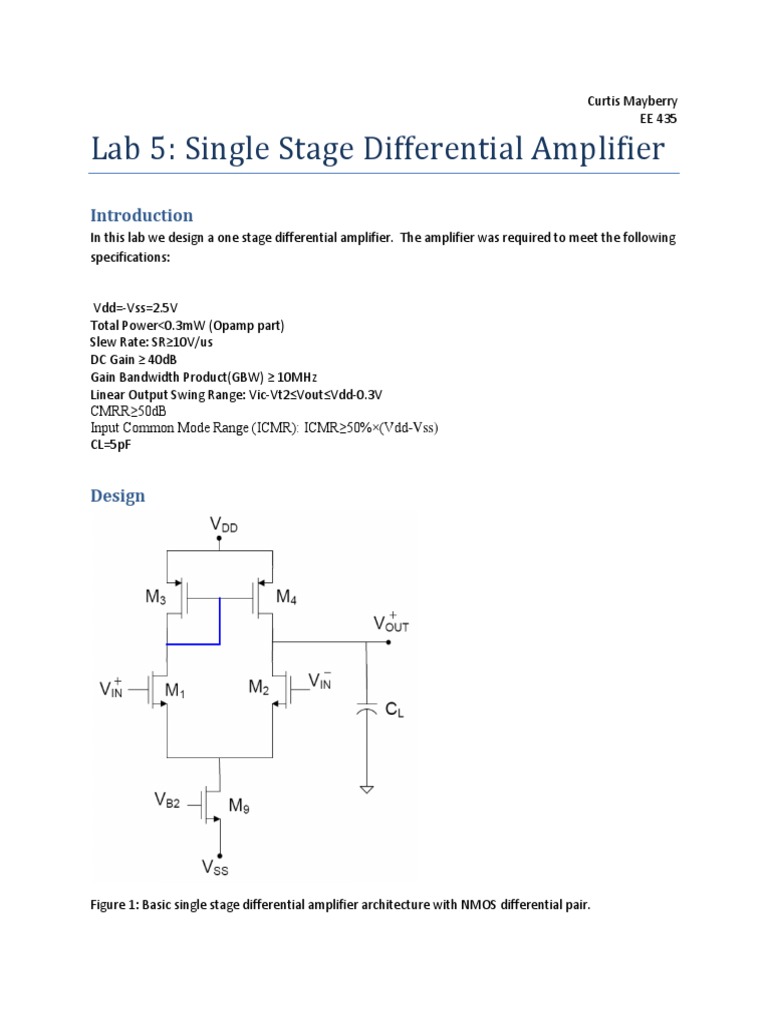 Lab 5 Report PDF PDF Amplifier Transistor