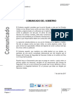 Comunicado Del Gobierno Español ante ataque de EE.UU. a Siria