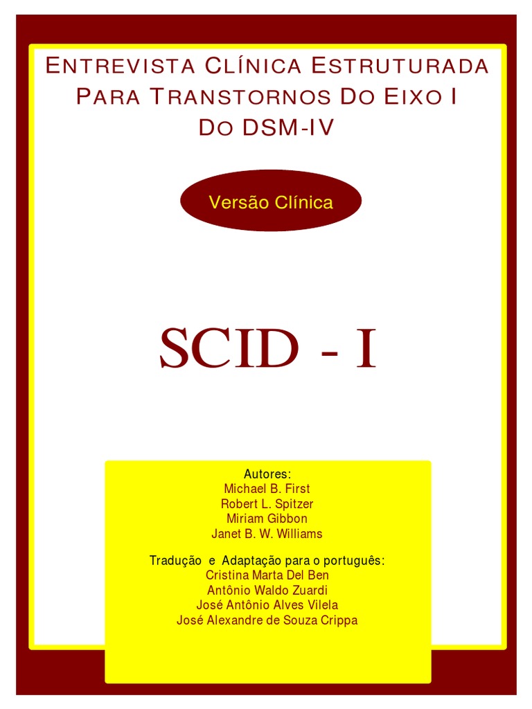 Entrevista SCID-I PDF | PDF | Depressão | Manual Diagnóstico e ...