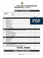 Rubric Score Sheet