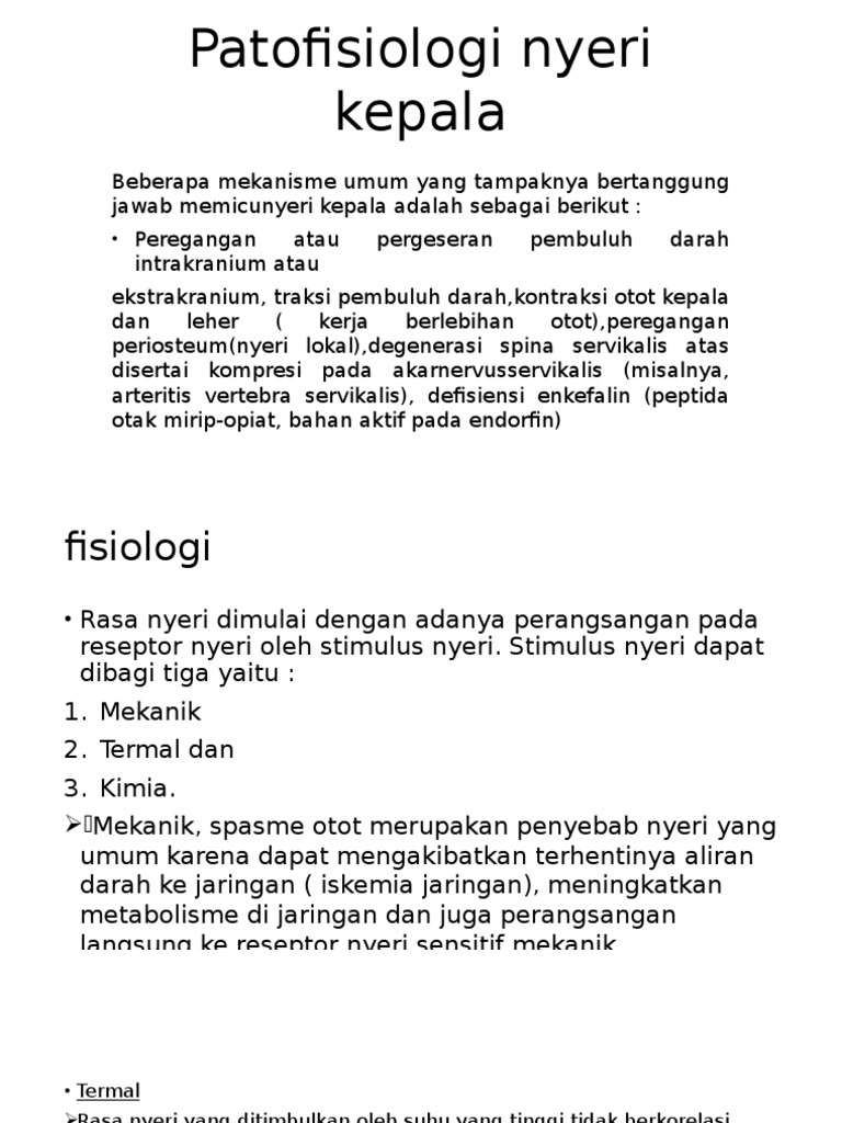 Patofisiologi Nyeri Kepala