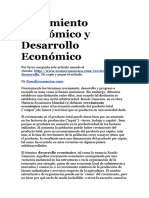 Crecimiento Económico y Desarrollo Económico