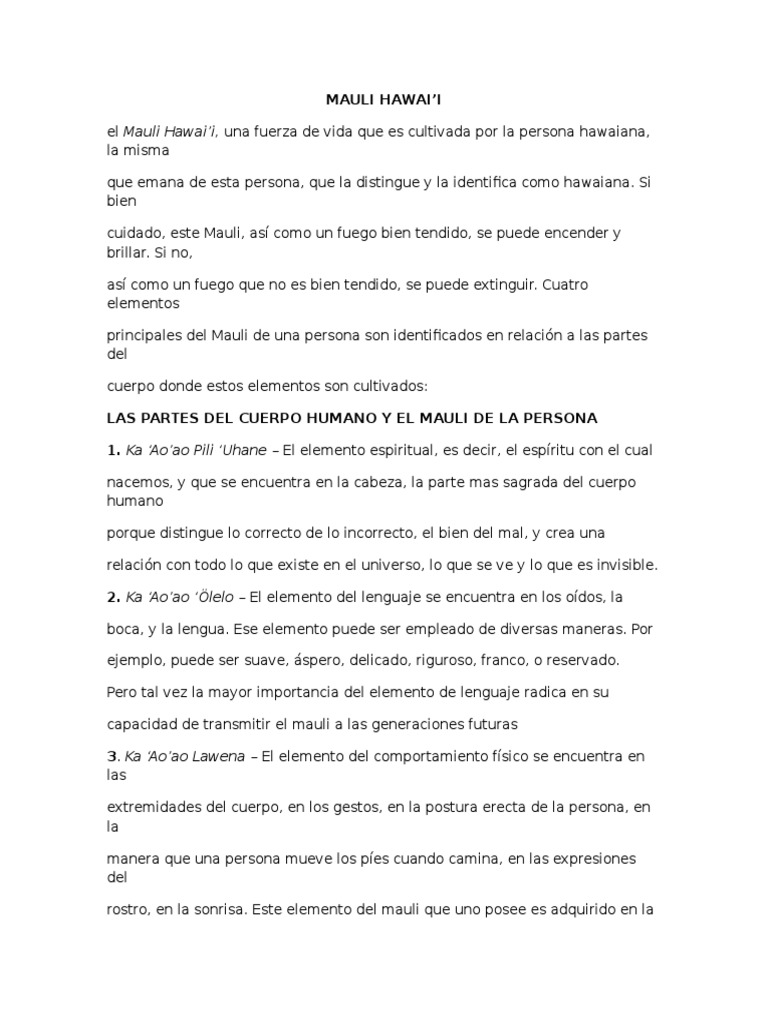 Mauli Hawai | PDF | Incendios | Conocimiento