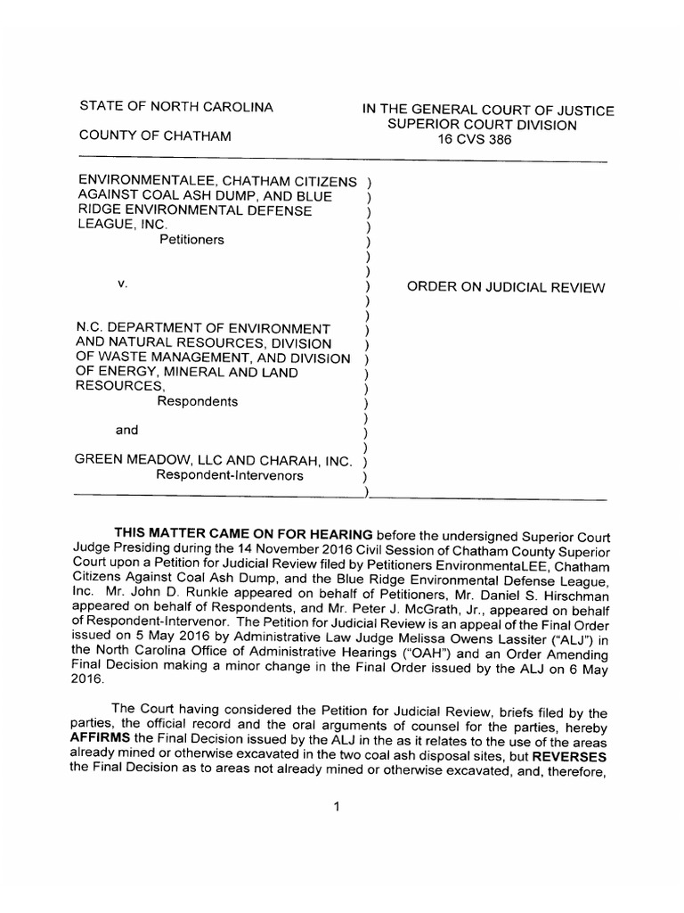 Order on Judicial Review