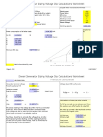 Diesel Generator Sizing Voltage Dip Calculations Worksheet