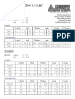 Standard Sizing Chart: Inches