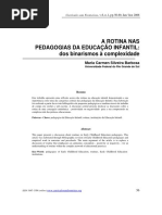 BARABOSA - As Rotinas Na Educacao Infantil