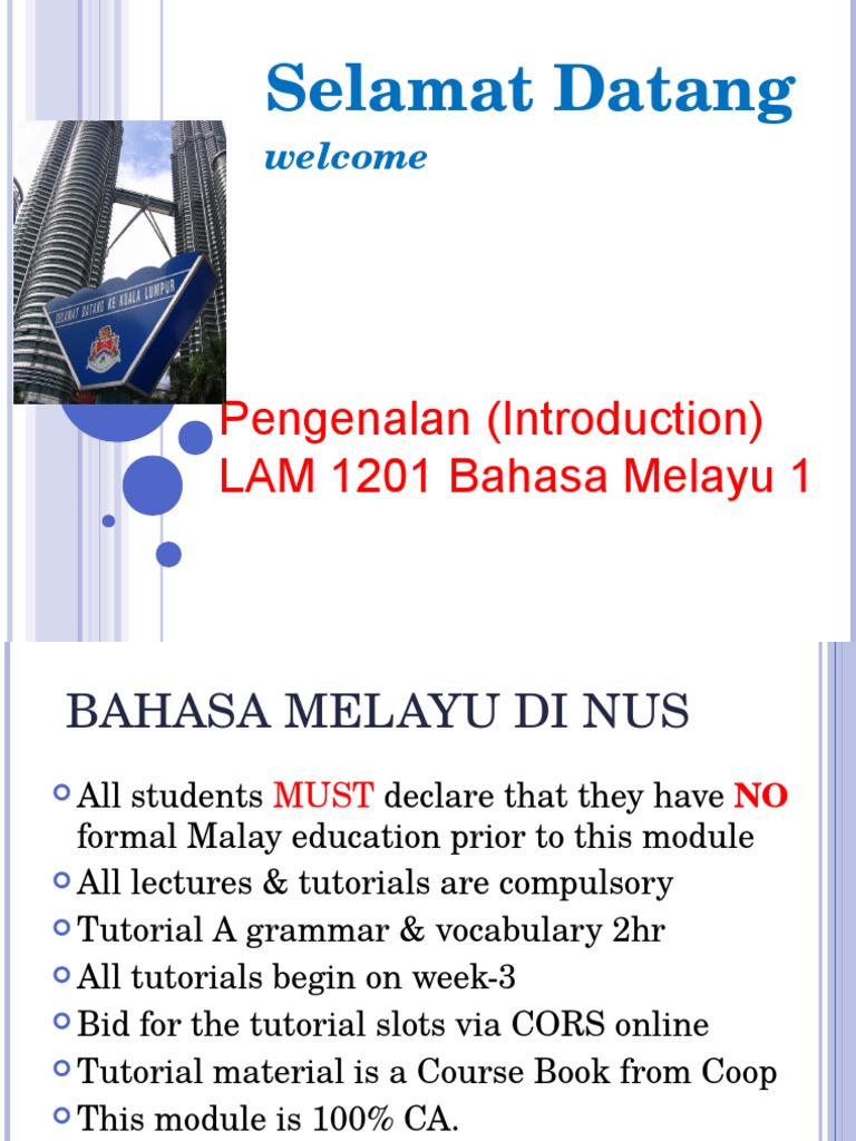 Introduction to LAM 1201 Malay Course | PDF | Indonesian Language | Symbols