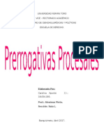 Prerrogativas Procesales, Cuadro Comparativo