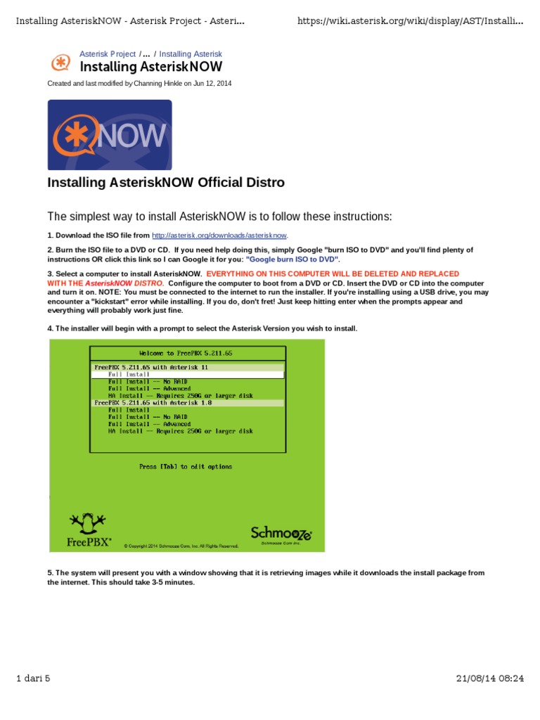 AsteriskNOW Installation Guide | PDF | Installation (Computer Programs ...