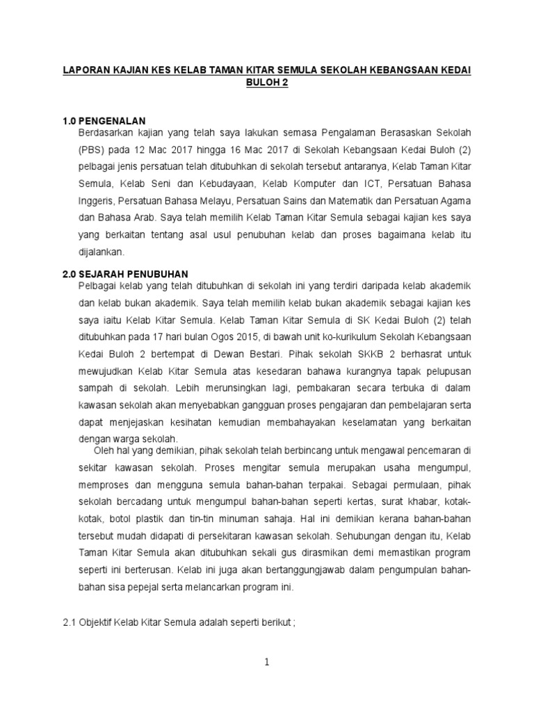 Kajian Kes Persatuan Kitar Semula