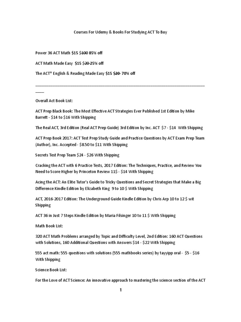 Act Book Guide