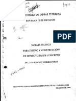 Norma Tecnica para Diseño y Construcción de Estructuras de Concreto El Salvador 1994