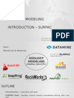 Geology Modeling Introduction - Surpac: 25 Maret 2017 Teknik Geologi UNIVERSITAS Diponegoro