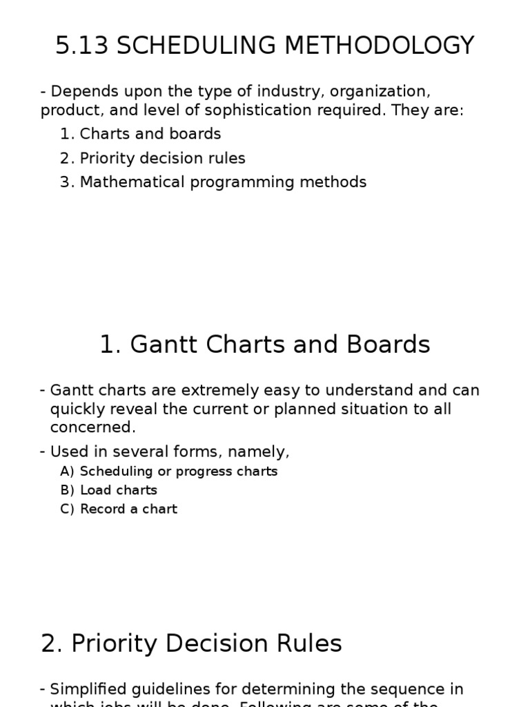 Scheduling Methodologies Explained | PDF
