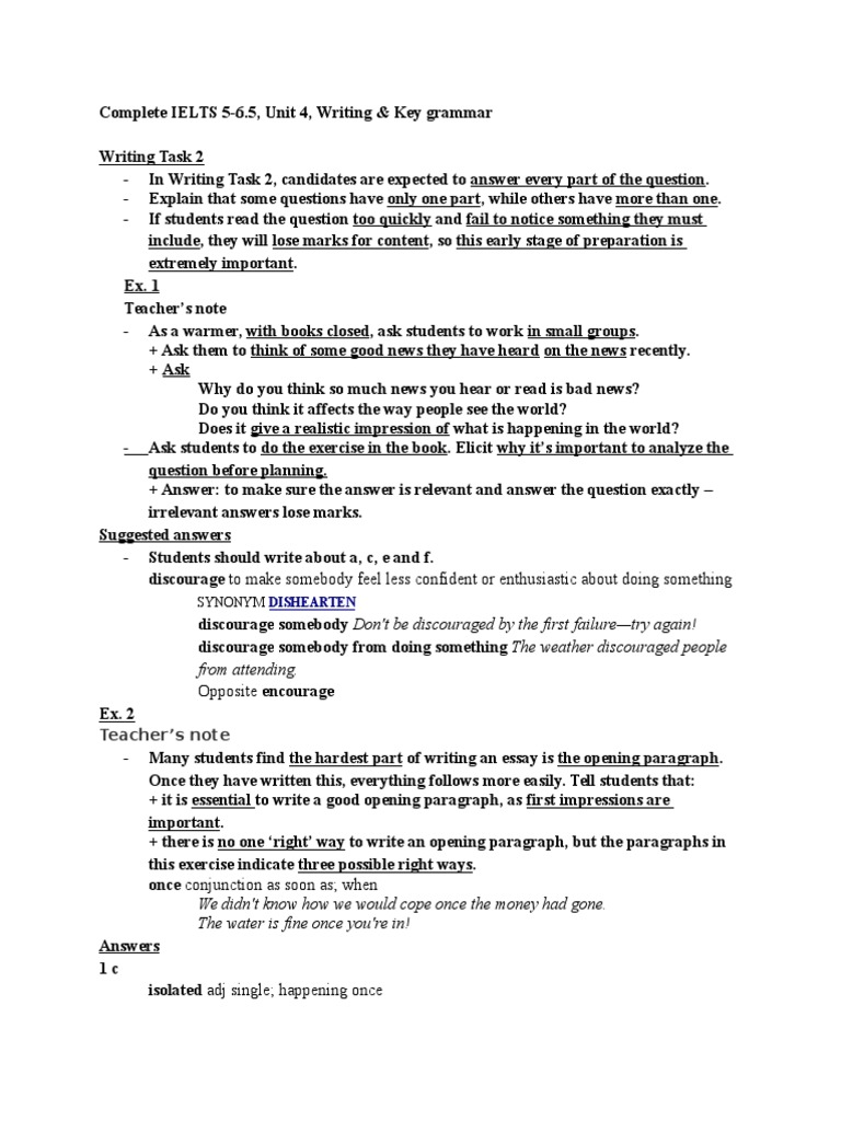 IELTS Writing Task 2 Guide: Unit 4 | PDF | Mass Media | Essays