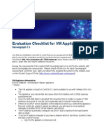 Evaluation Checklist For VM Appliance: Servergraph 7.5