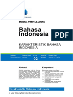 Karakteristik Bahasa Indonesia