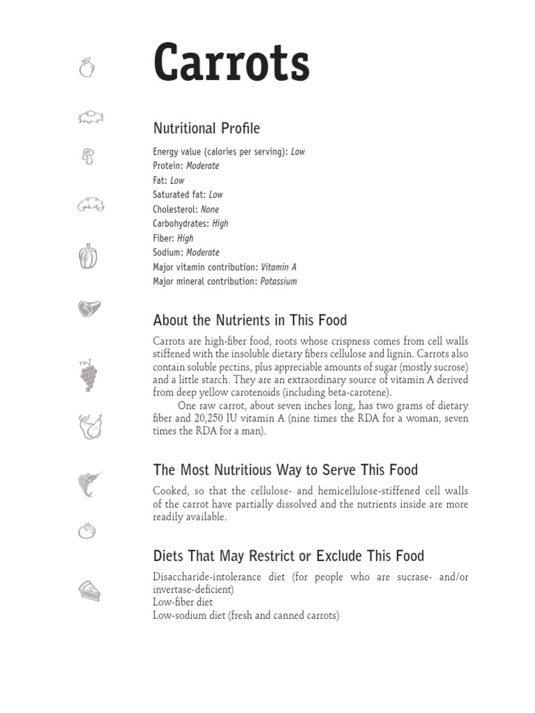 Carrots As Nutrition PDF Carrot Dietary Fiber