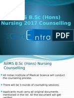 AIIMS B.SC (Hons) Nursing 2017 Counselling