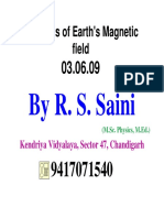 Elements of Earth's Magnetic Field: by R. S. Saini