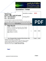 Quotation / Order Form: Ajax Sports Tailoring