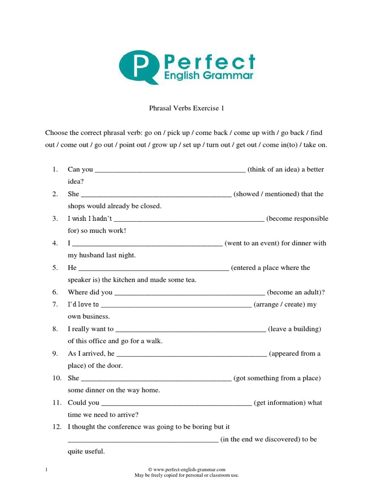 phrasal verbs exercise 1 leisure