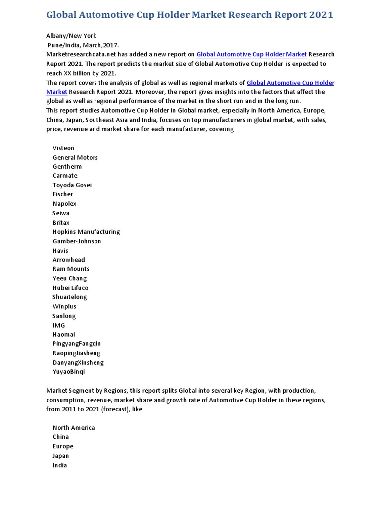 Global Automotive Crash Sensor Market Research Report 2021 PDF