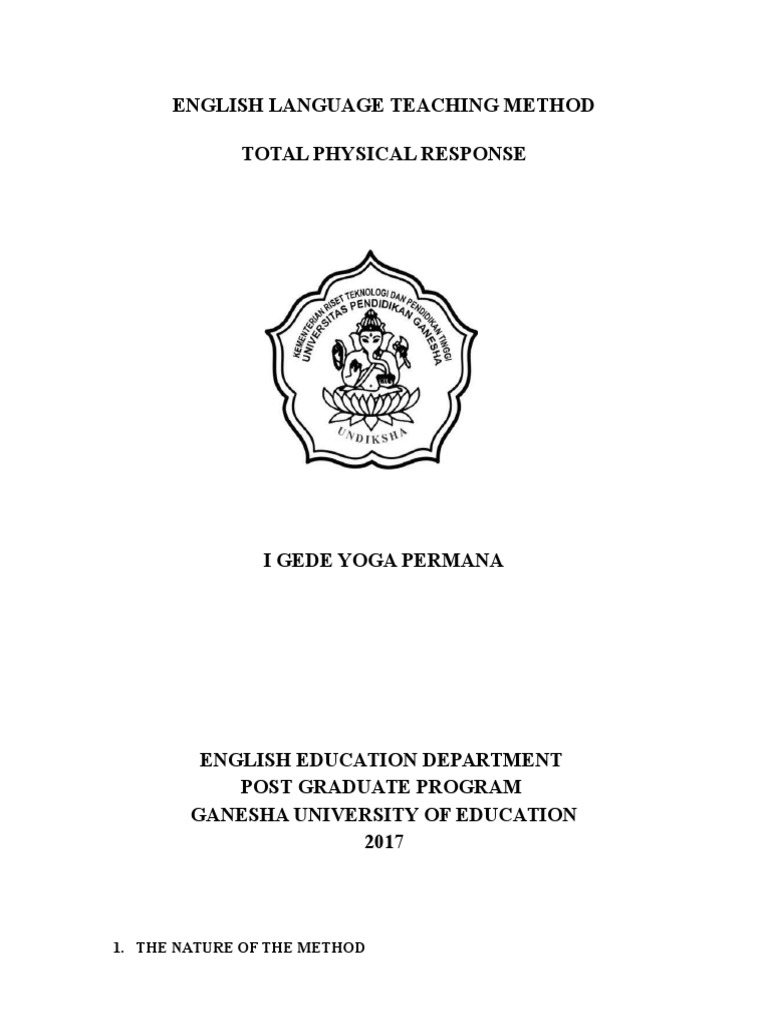 Total Physical Response in Language Teaching | PDF | Cognition ...