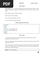 Html4 Notes Created By: - Mohan