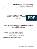 Fuente Regulable Bipolar de 0 A +-15V