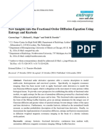 Entropy: New Insights Into The Fractional Order Diffusion Equation Using Entropy and Kurtosis