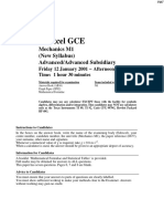 January 2001 QP - M1 Edexcel