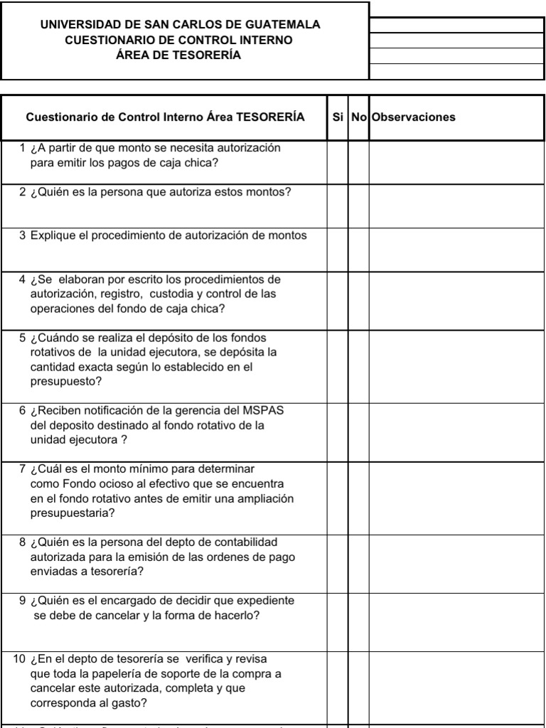 Control Interno de Tesorería | PDF | Cheque | Business