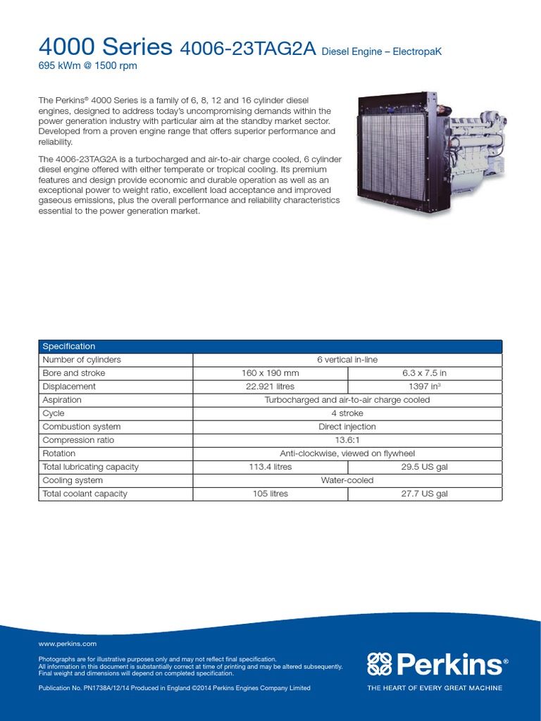 4000 Series: 4006-23TAG2A | PDF | Diesel Engine | Engines
